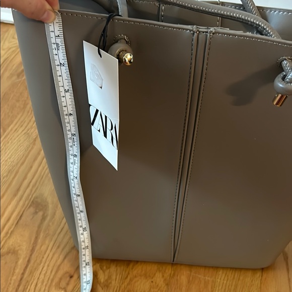 Taupe faux Leather Tote Bag - Picture 6 of 7